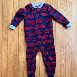 Firetruck Fleece Onesie Pajamas